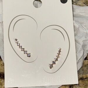 Forever 21 Gold and Silver Long Studded Earrings